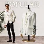 Ivory White Linen Tailored Blazer