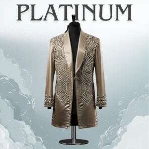 Men's Champagne Silk Statement Jacket