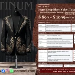 Men’s Deep Black Velvet Tuxedo