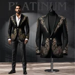 Men’s Deep Black Velvet Tuxedo