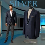 Men’s Navy Blue Slim Suit Coat