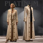 Women’s Antique Ivory Silk Velvet Gown Coat