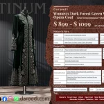 Women’s Dark Forest Green Velvet Opera Coat