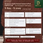 Women’s Dark Forest Green Velvet Opera Coat